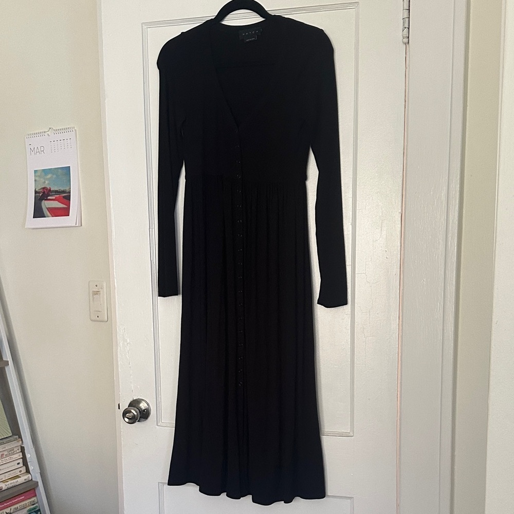 Classic Long Sleeve Black Dress
